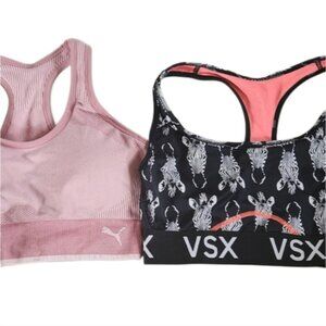 Puma/VSX Sports Bras Sm Pink And Black Zebra Comfort Band Athleisure‎